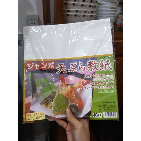 Nhật - Gói 40 Giấy lọc thấm dầu mỡ cho đồ chiên , rán thức ăn Kyowa - đồ dùng tiện dụng - KBN