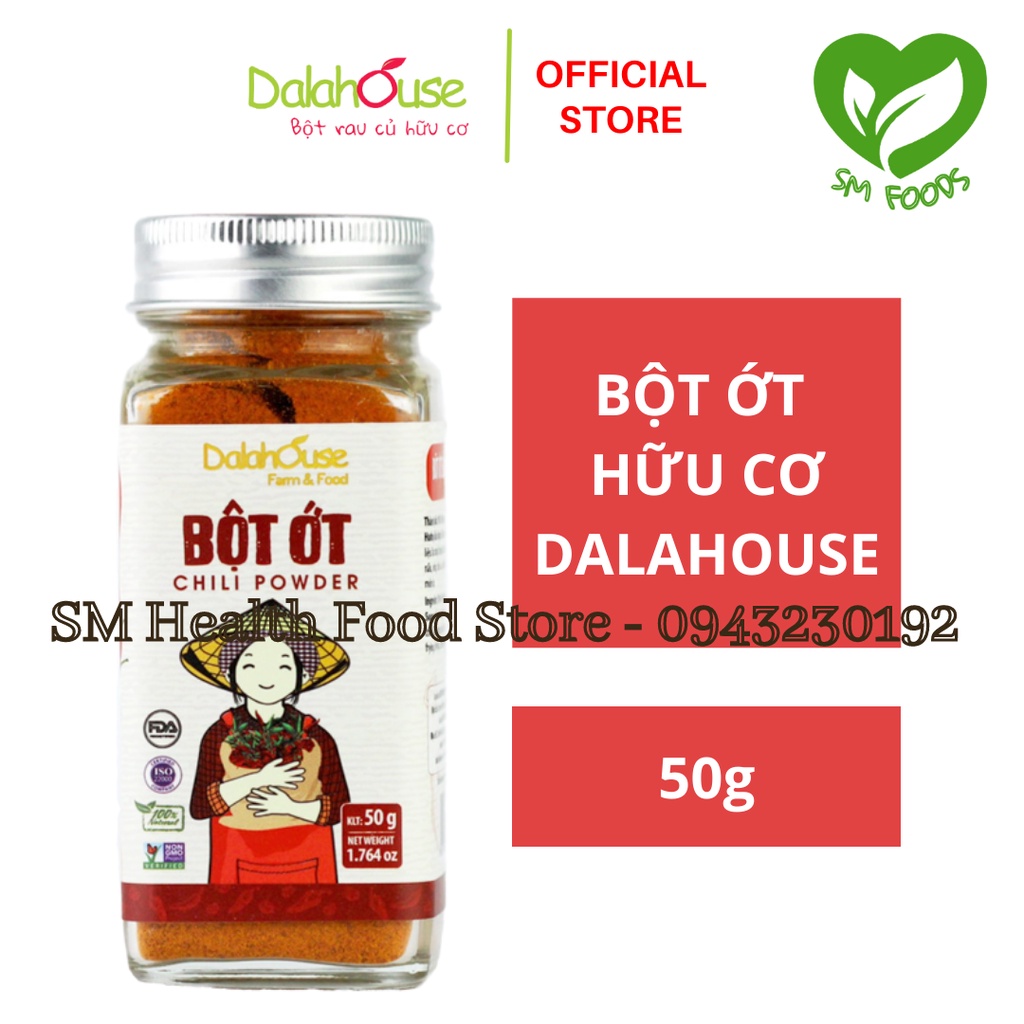 Bột Ớt Hữu Cơ Dalahouse 50g – Bột Ớt Nguyên Chất Sấy Lạnh