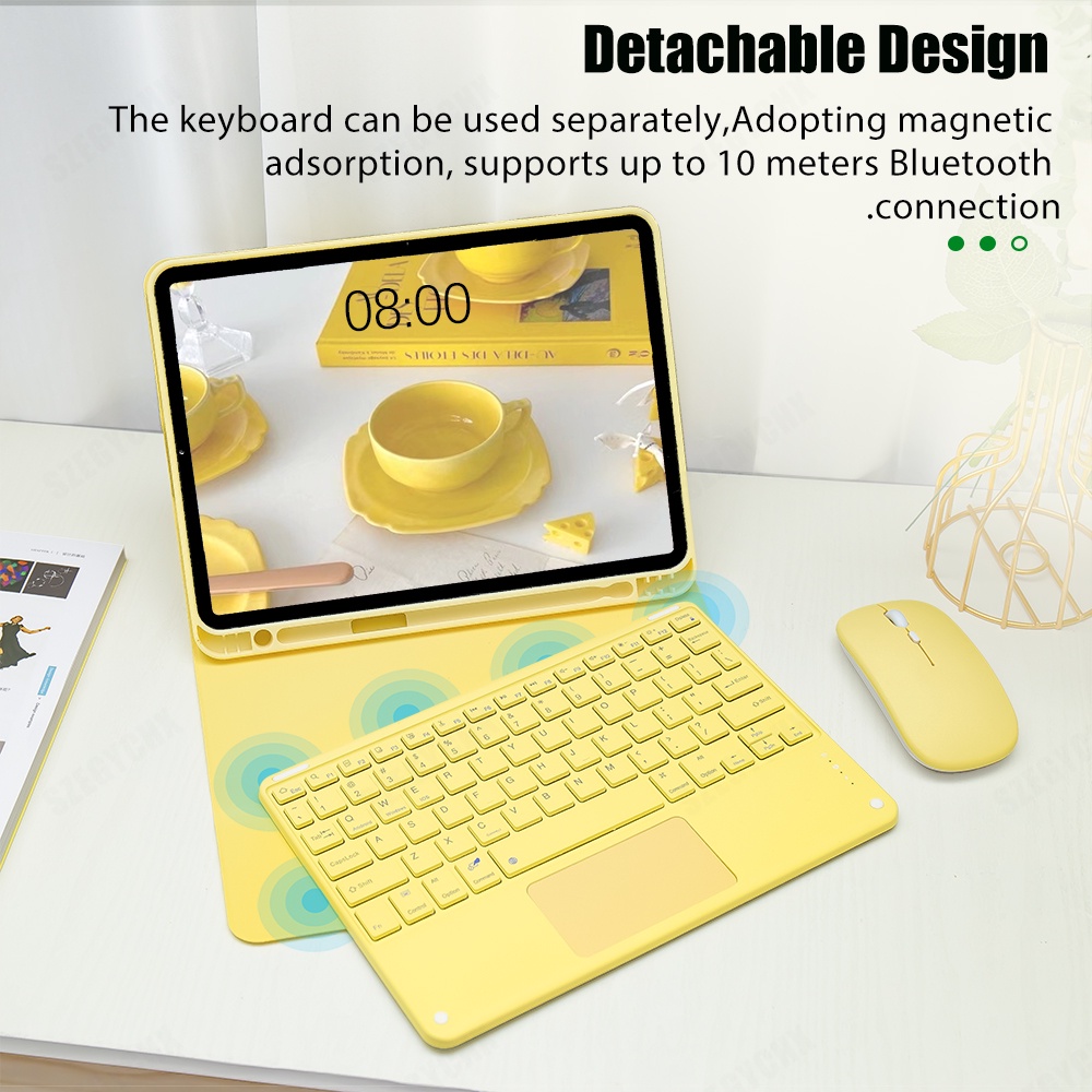Bao Da Máy Tính Bảng Có Bàn Phím Và Chuột Không Dây Cho iPad Pro 11 Case 2021 Air 4 5 10.2 9th 8th Generation Mini 6 5 Air 2