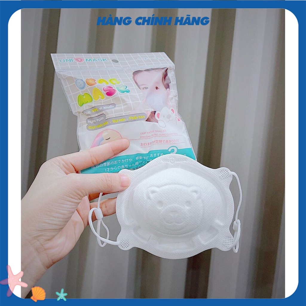 Set 3 Chiếc Khẩu Trang Gấu 3D UNI MASK Cho Bé 0-3 tuổi - Khẩu Trang Cho Trẻ Sơ Sinh Kháng Khuẩn - TIÊU CHUẨN NHẬT BẢN | BigBuy360 - bigbuy360.vn