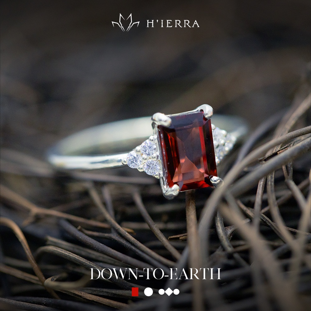 Nhẫn Bạc Nữ H'ierra Land Ring đính đá Garnet / Amethyst / Topaz | BST Down-To-Earth