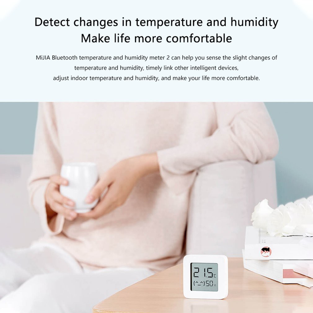 [Hàng mới về] Máy đo độ ẩm/ nhiệt kế điện tử thông minh Xiaomi cảm biến thế hệ thứ hai đo độ ẩm phòng ngủ cho bé