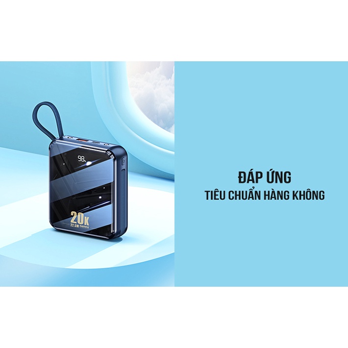 Sạc Nhanh Pin Sạc Dự Phòng 20.000 Mah Remax Rpp-51, Có Kèm Cáp Sạc Sẵn