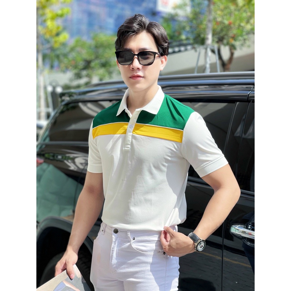 Áo thun cá sấu nam phối màu, áo thun polo nam có cổ thời trang vải mềm mịn, thấm hút tốt - HK234