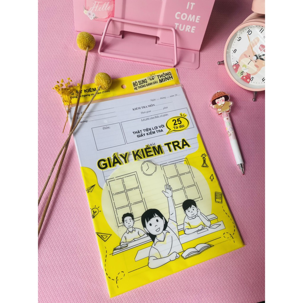 5 túi giấy Kiểm Tra cấp 2 Dòng Kẻ Ngang Có Chấm 25 tờ đôi (ndbooks)
