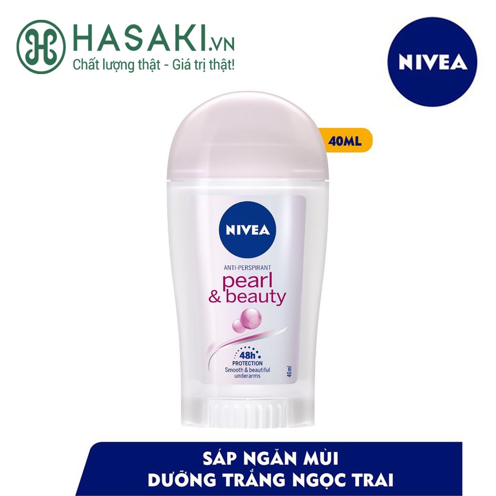 Sáp Ngăn Mùi Dưỡng Sáng Da Ngọc Trai Nivea Pearl &amp; Beauty Anti-Perspirant 48h Protection 40ml