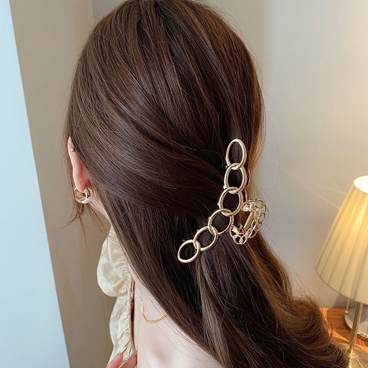 Kẹp Tóc Bằng Kim Loại Đính Ngọc Trai Giả Sau Lưng Phong Cách Hàn Quốc