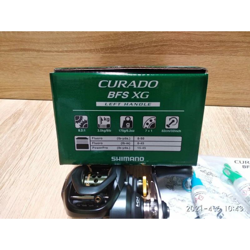 Máy Câu Cá Shimano 2021 Curado BFS XG - Máy Ngang - Tay Trái