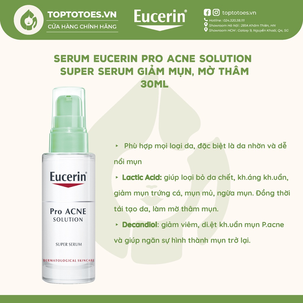 Serum giảm mụn, mờ thâm Eucerin Pro Acne Solution Super Serum - 30ml
