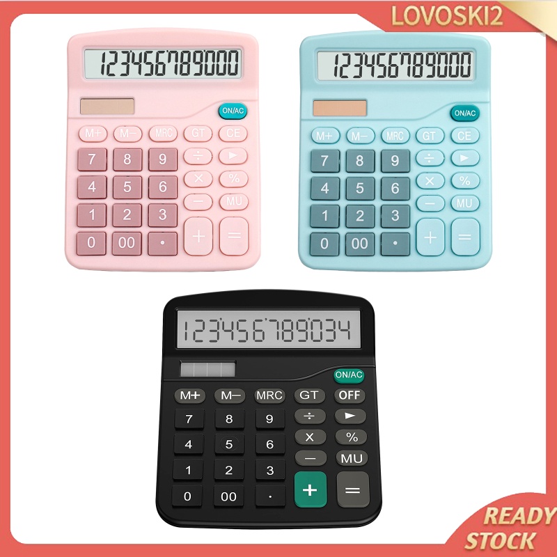 [LOVOSKI2]Office Handheld Desktop Calculator Dual Solar Power Business Accounts Black