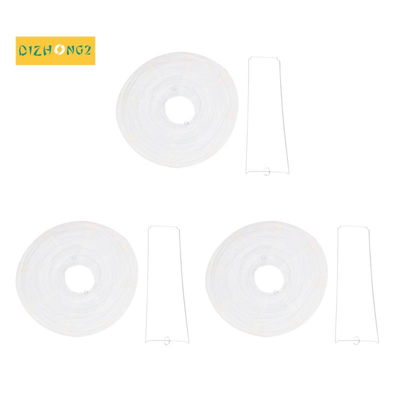Set 3 Lồng Đèn Giấy Màu Trắng 40cm (16 inch)