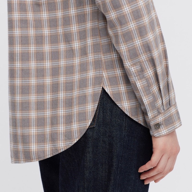 Áo sơ mi kẻ caro nữ dòng Flannel thời trang, năng động của UNIQLO