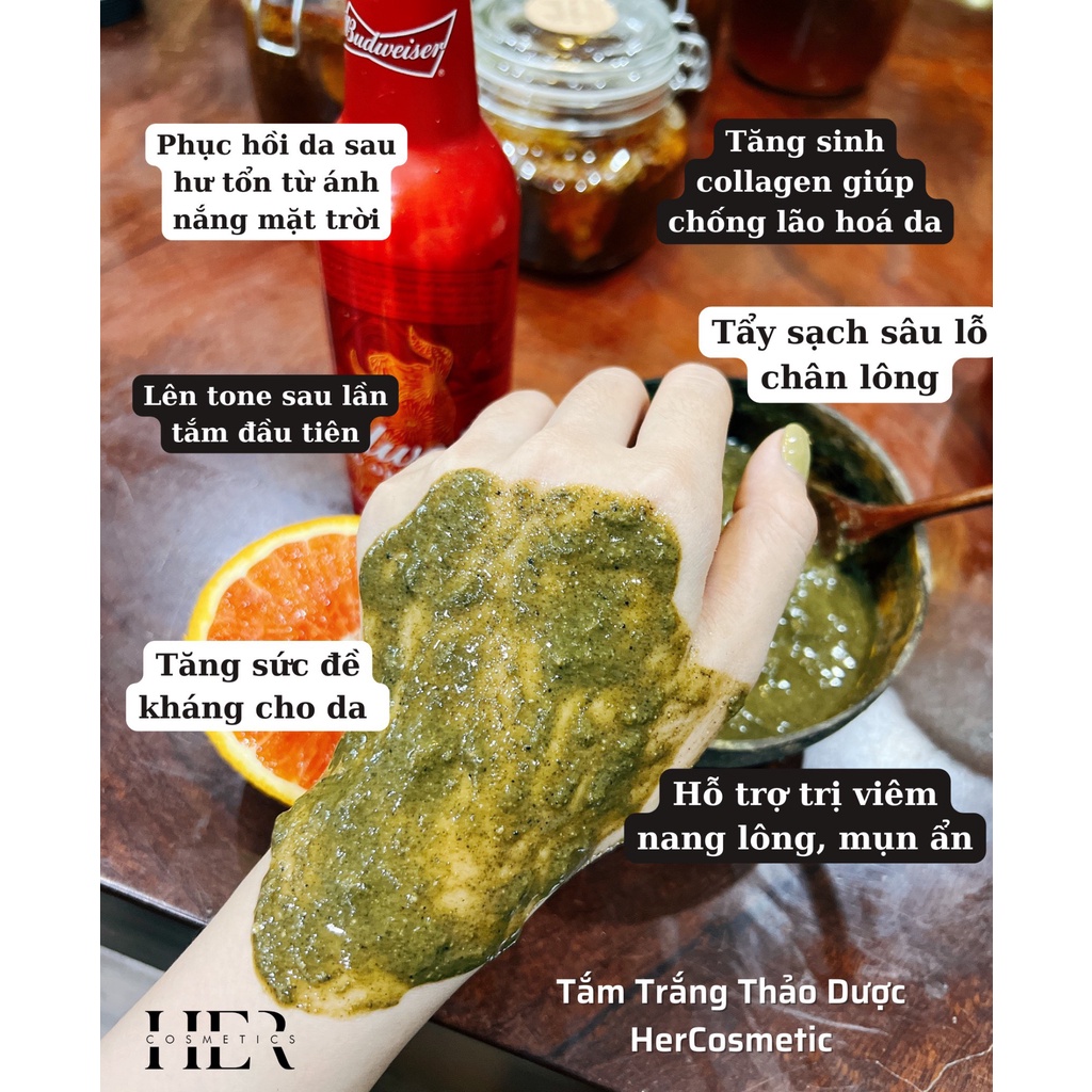 Bột Tắm Trắng Thuốc Bắc Thảo Mộc Trắng Da Toàn Thân Chuẩn Spa Dạng Hủ 300gr - HERBAL BATH POWDER