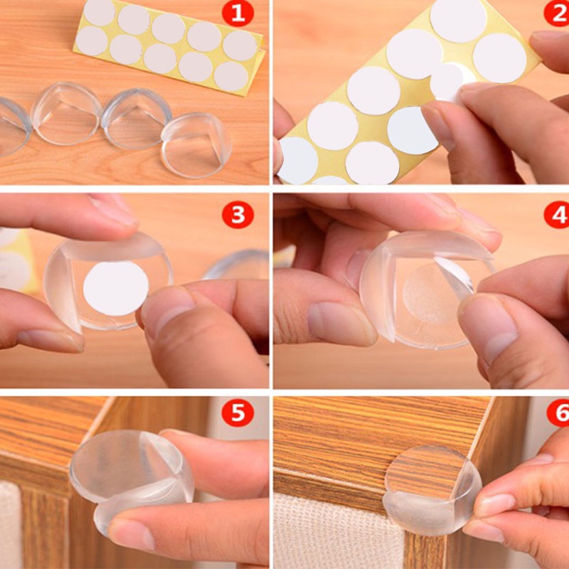Bộ 10 Miếng Bọc Cạnh Bàn Trong Suốt Chống Va Chạm Bảo Vệ An Toàn Cho Bé