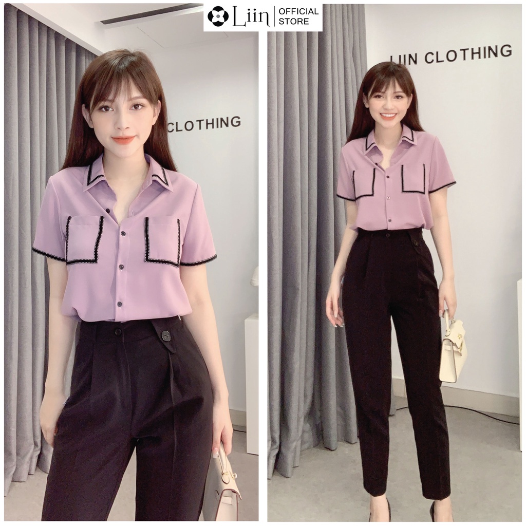 Áo sơ mi Cộc Tay Khoai Môn phối túi chất mát Liin Clothing SM3117 - Hàng nhập khẩu