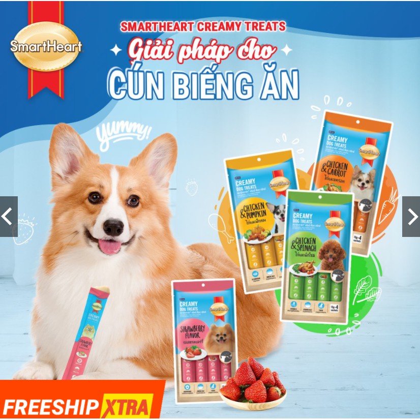 Bánh thưởng cho chó biếng ăn dạng kem SmartHeart Ceamy Dog Treats