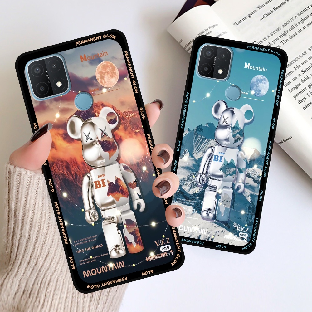 Ốp Oppo A15 / A15s in hình họa tiết Mountain, Be@rbrick dễ thương (T13 - T18)