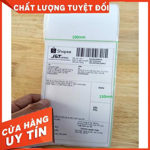 [GIÁ XƯỜNG] Decal nhiệt – Giấy In Mã Vạch100x150 mm dán đơn hàng vận chuyển Shopee, Tikia, Lazada