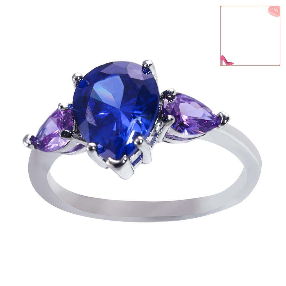 Nhẫn Đính Đá Sapphire Nhân Tạo Thời Trang Cho Nữ