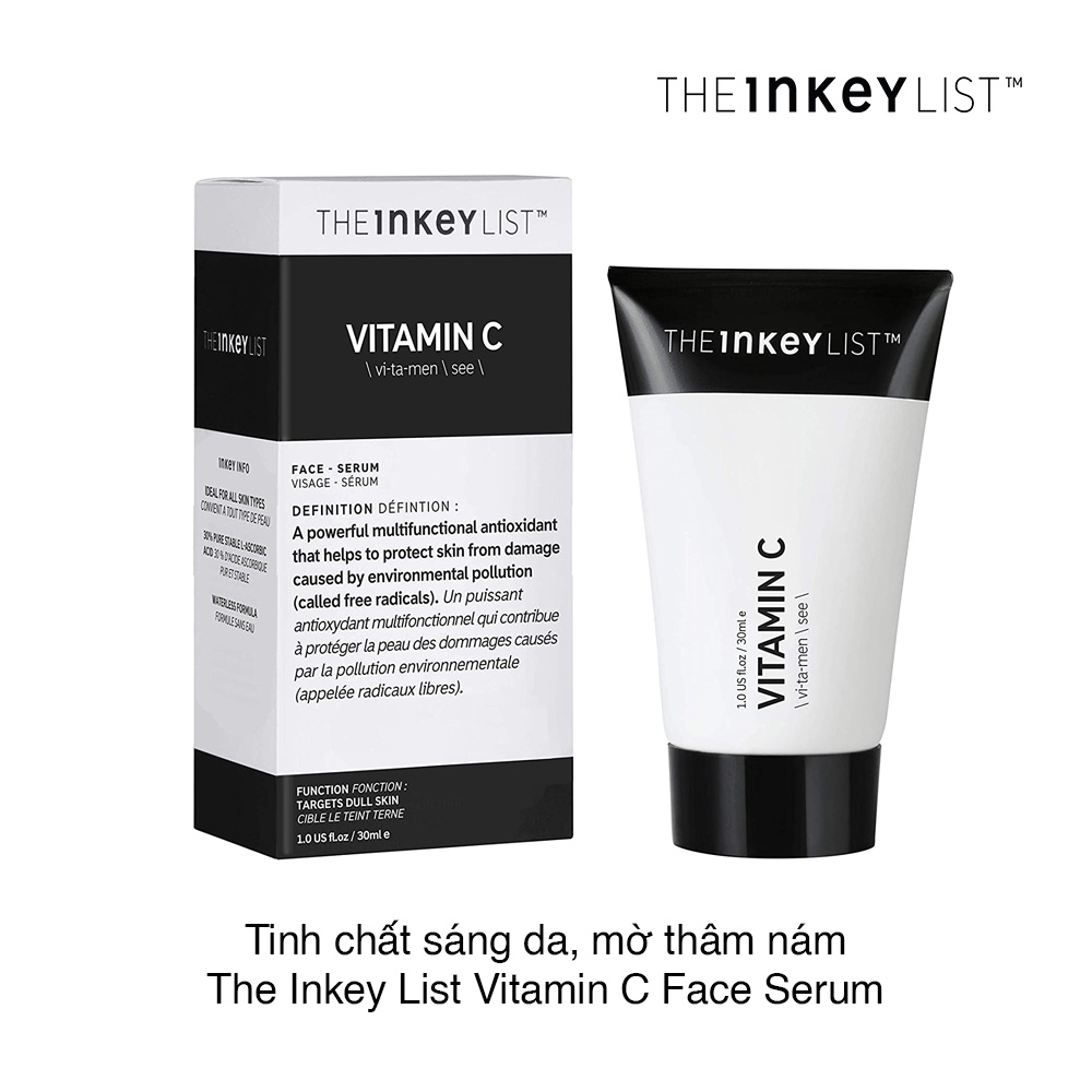 Serum dưỡng sáng da mờ thâm nám The INKEY List Vitamin C 30%