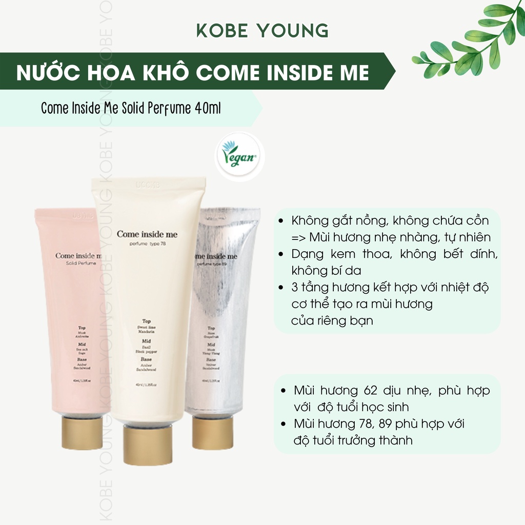 Nước Hoa Khô Hương Thơm Nhẹ Nhàng Sang Trọng Come Inside Me Solid Perfume 40ml-KOBE YOUNG