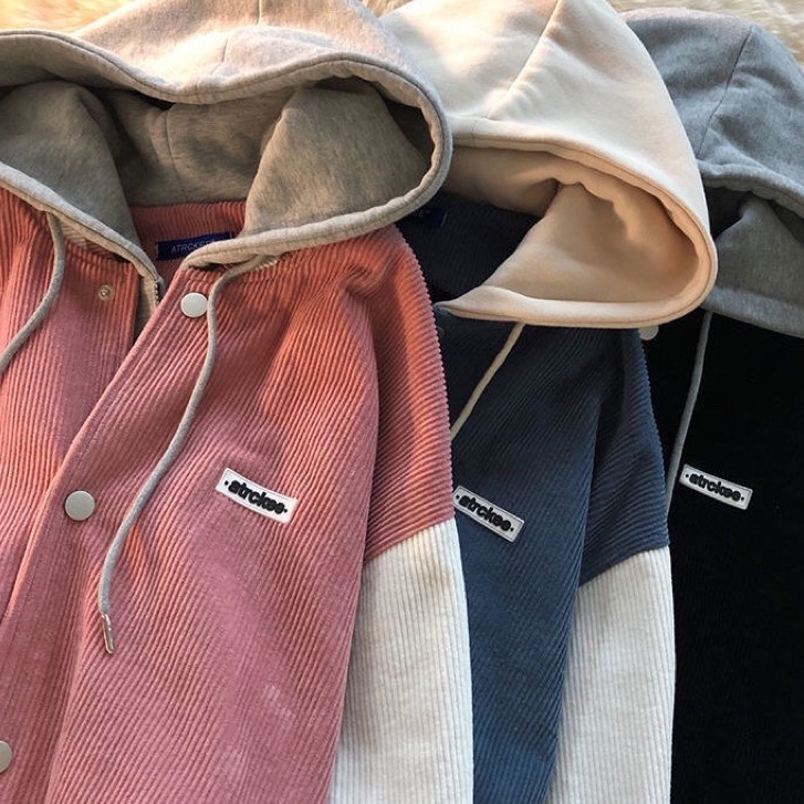 Bear_Áo Khoác Hoodie Zip Nhung Tăm Mũ Hai Lớp Cúc Bấm Hình Thêu Hàng Quảng Châu Siêu Đẹp