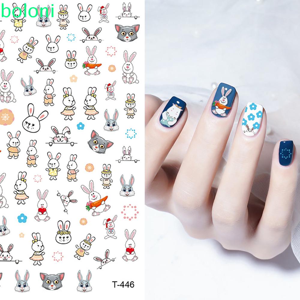 (Hàng Mới Về) 1 Tờ Nhãn Dán Móng Tay 3D Tự Dính Chống Nước Hình Gấu Trúc Hoạt Hình Cho Trẻ Em