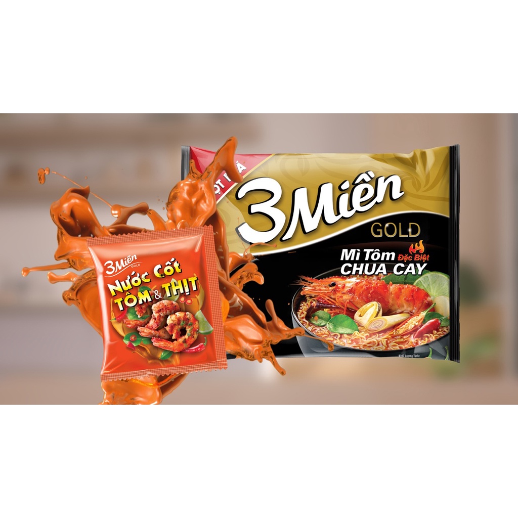 5 gói Mỳ tôm 3 miền  chua cay / bò hầm rau thơm gói 75g