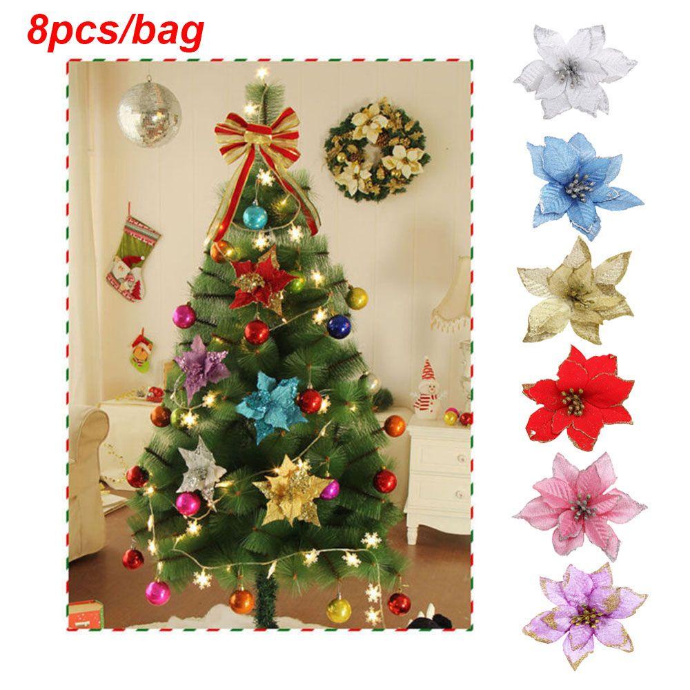 Set 8 Phụ Kiện Trang Trí Giáng Sinh / Đám Cưới Lấp Lánh 13cm DIY