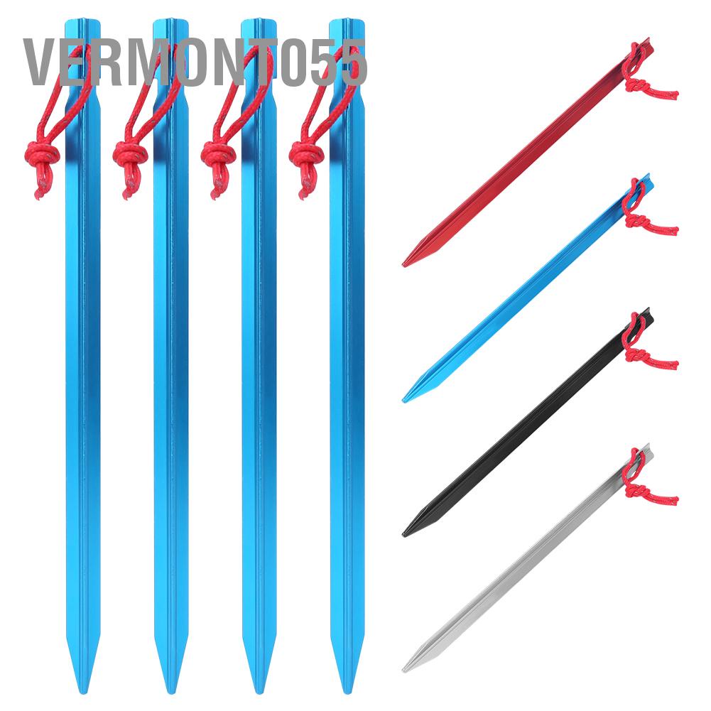 Có thể bán buôn 4 CÁI 23 cm Hợp kim nhôm ngoài trời Kéo dài Siêu nhẹ Lều cắm trại Chốt cọc móng Vermont055 Hàng giao ngay