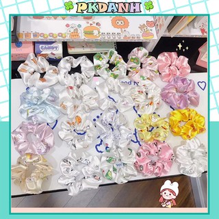 Dây cột tóc vải scrunchies trái cây, đồ buộc tóc crunchies hình thú