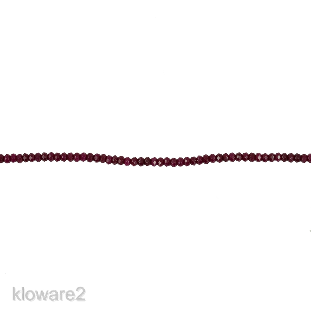 2 x 4 mm Natural Faceted Ruby Red Jade Rondelle Loose Bead Strand 15''