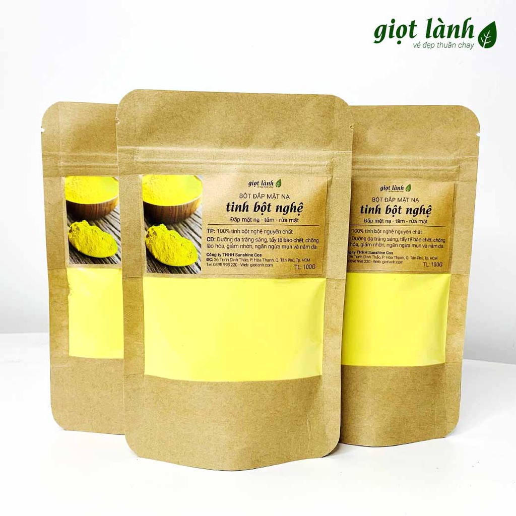 Tinh Bột Nghệ nguyên chất - Da trắng sáng, mịn màng Giọt Lành 100 Gram