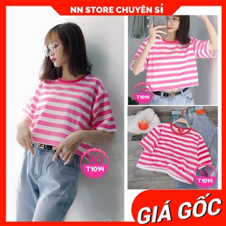 ÁO THUN CROPTOP SỌC CỰC XINH ⚡ẢNH THẬT⚡ ÁO KIỂU ⚡ ÁO CROPTOP NỮ