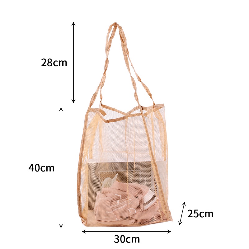 Túi Lưới Rỗng Trong Suốt Gọn Nhẹ Sức Chứa Lớn Có Thể Gấp Gọn Dùng Khi Đi Mua Sắm / Du Lịch