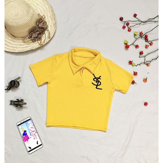 áo  croptop bẻ cổ