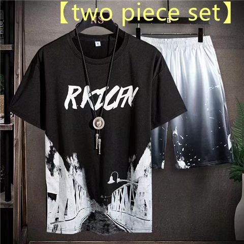 Áo Thun Tay Ngắn Cổ Tròn Dáng Rộng In Họa Tiết Phong Cách Hàn Quốc Thời Trang Mùa Hè Cho Nam size M-5XL