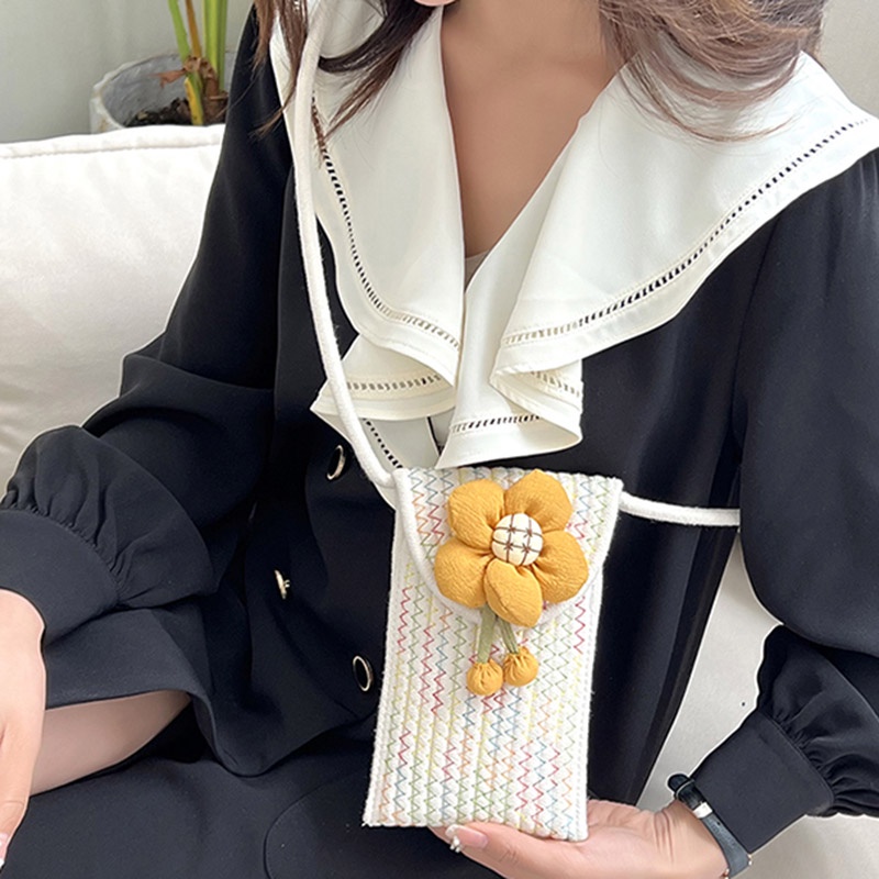 IELGY Túi Đựng Điện Thoại Di Động Bằng Vải Lanh cotton Dệt Thời Trang Cho Nữ