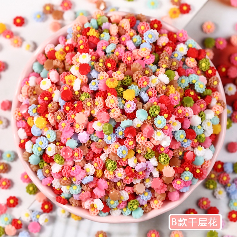 Set 100 Hoa Nhựa 6mm Trang Trí Ốp Điện Thoại