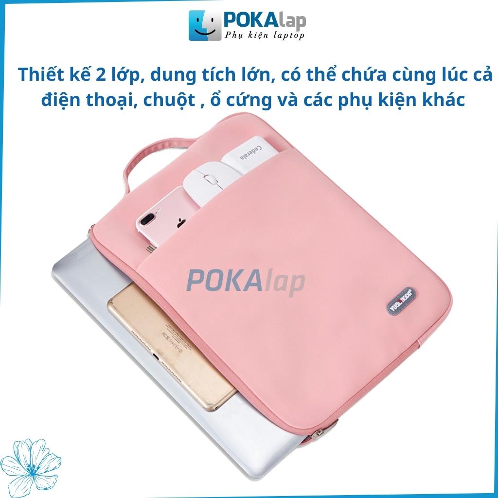 Túi chống sốc laptop, macbook POKA1 13 inch,14 inch,15,6 inch chất liệu PU có lót nhung cao cấp - POKALAP