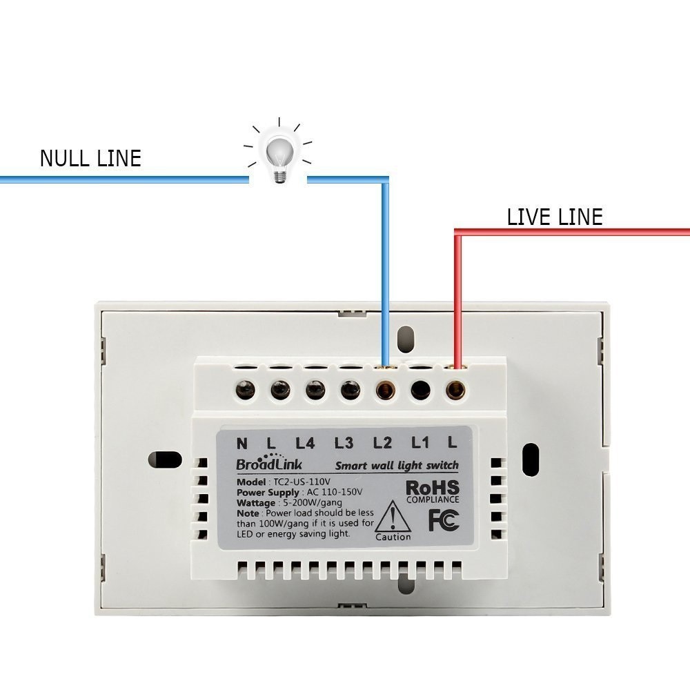 Công tắc cảm ứng điều khiển từ xa UK Broadlink TC2 - 1 phím phiên bản US - Thiết bị nhà thông minh của Broadlink