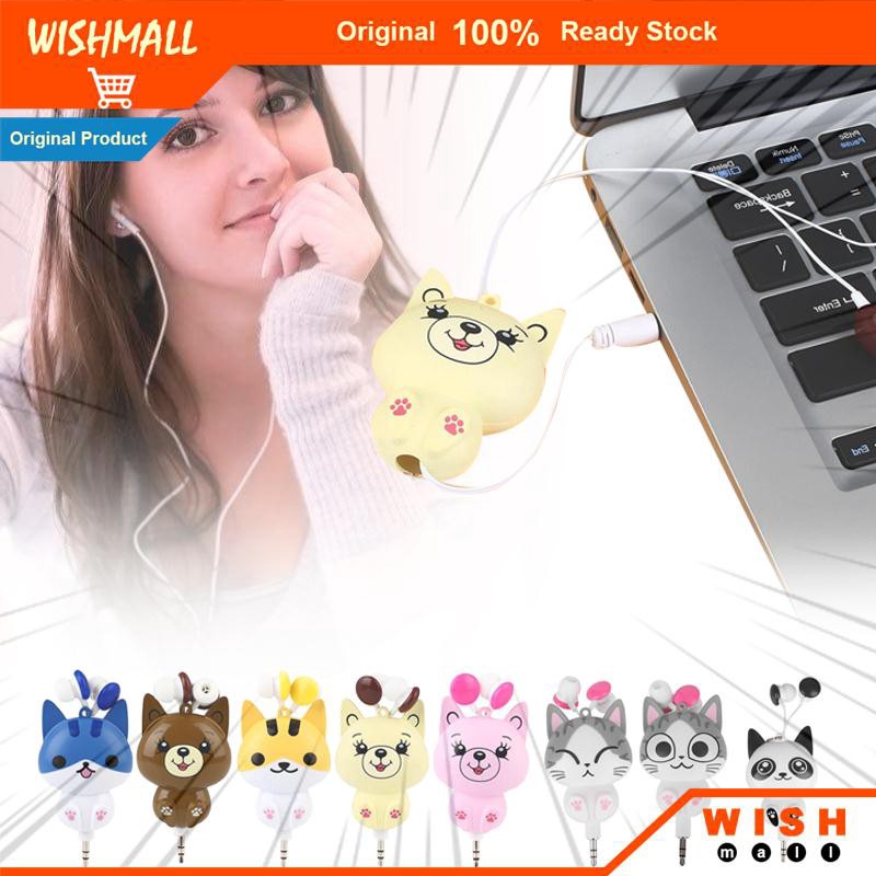 Tai nghe nhét tai 3.5mm có dây rút có in hình hoạt hình  Cbán xong