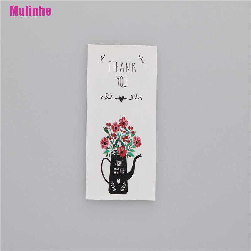 Bộ 60 Cái Nhãn Giấy In Chữ Thankyou Và Hoa Làm Bằng Tay