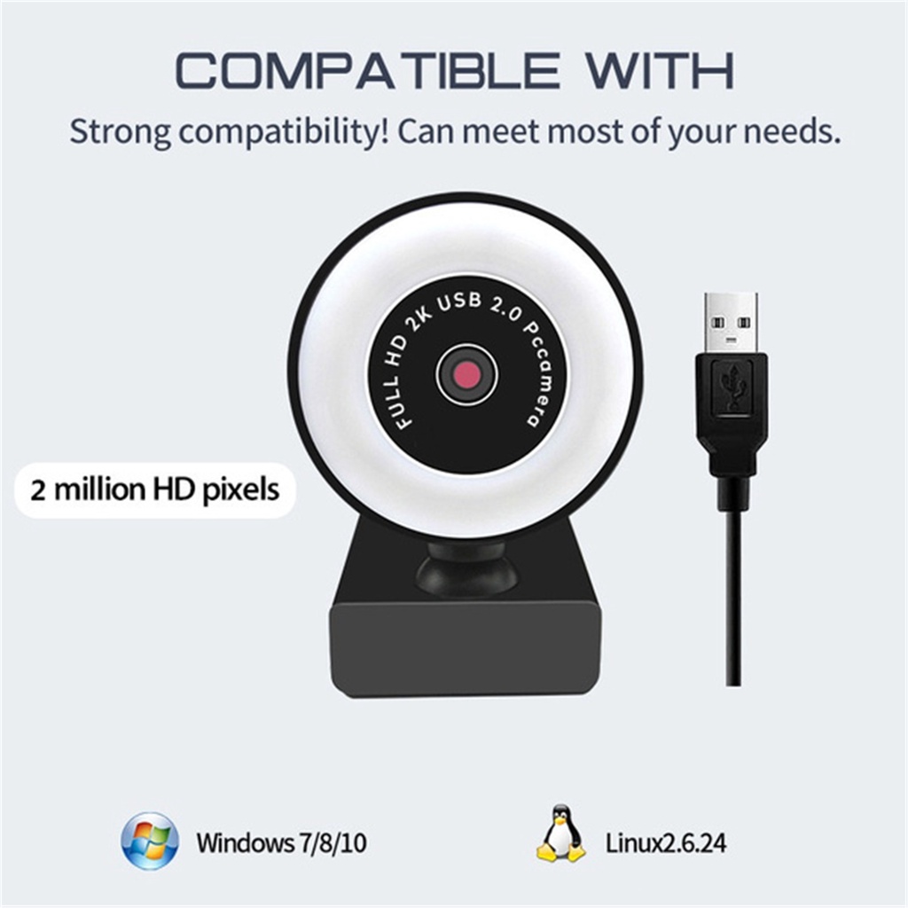 Webcam 1080P/2K cổng USB kèm micro chất lượng cao | BigBuy360 - bigbuy360.vn
