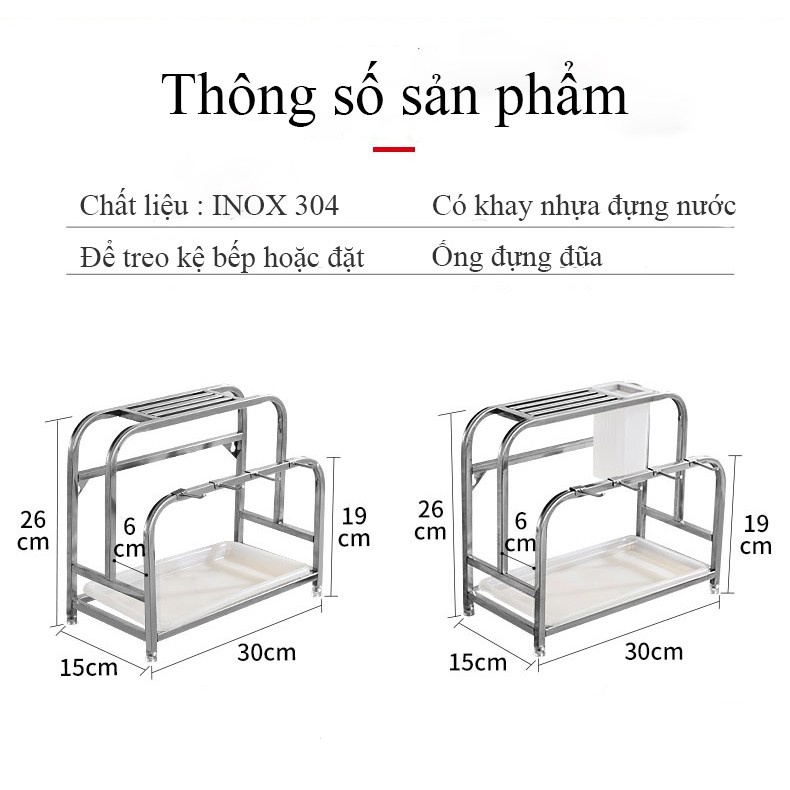 Kệ treo, để đồ dao thớt đũa chất liệu INOX 304 ( 100%) chống bám bẩn