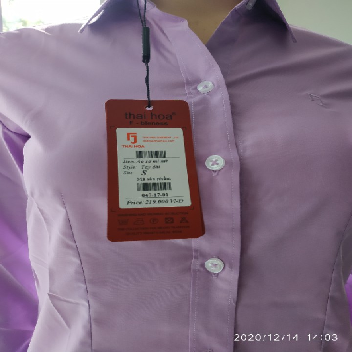 Áo sơ mi Thái Hòa màu tím đậm trơn 047-17