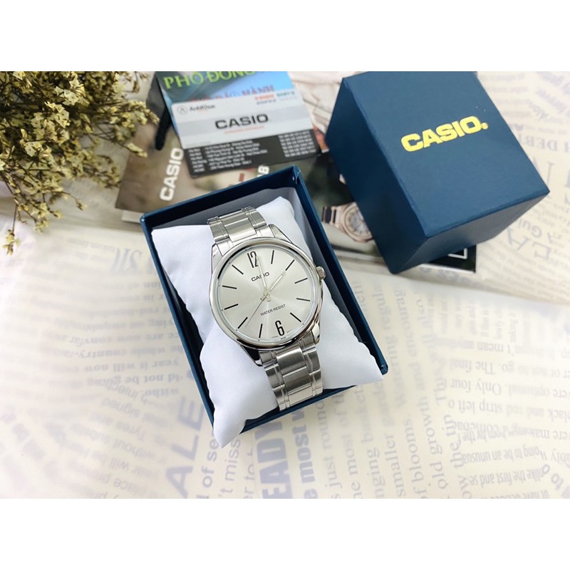 Đồng hồ nam dây kim loại Casio chính hãng Anh Khuê MTP-V005D-7BUDF