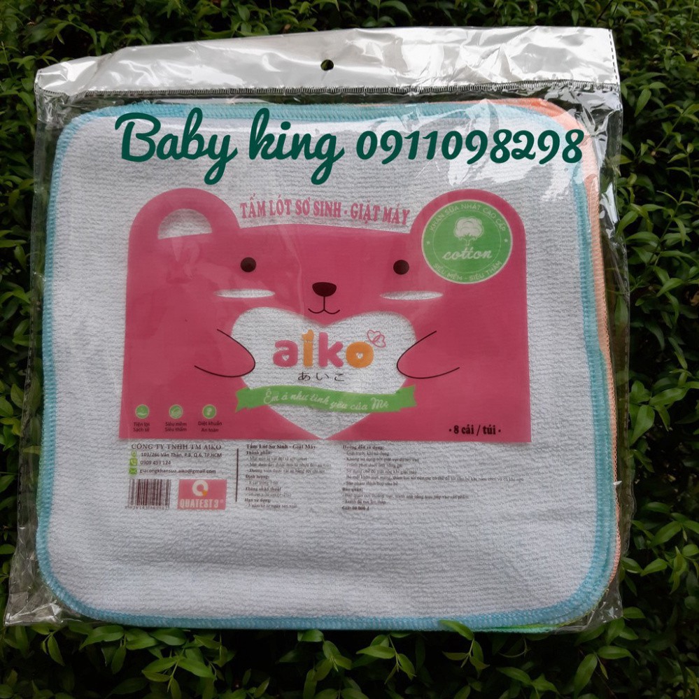 Tấm lót sơ sinh chống thấm Aiko (8 cái) - Miếng lót chống thấm cho bé Aiko