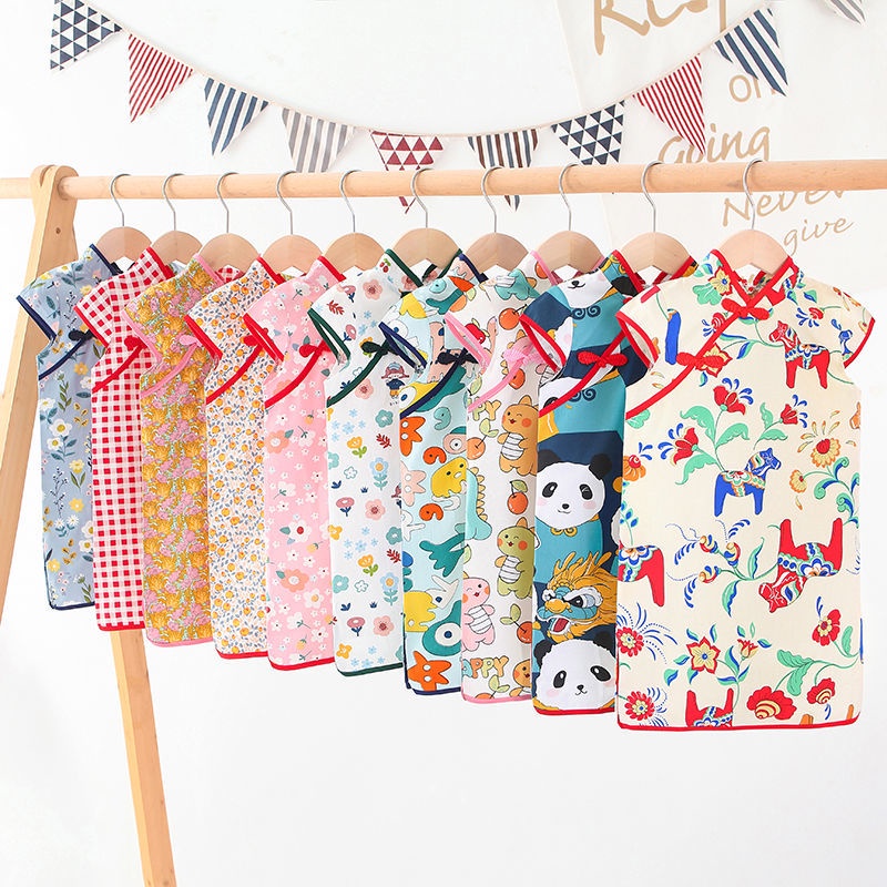 Đầm Công Chúa Kiểu Hán Phục Trung Hoa Thời Trang Xuân Thu Xinh Xắn Cho Bé Gái