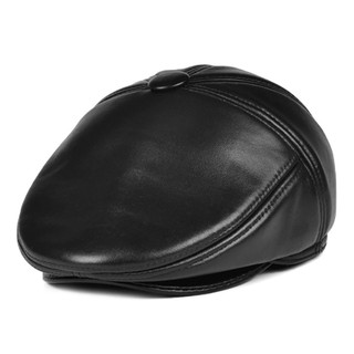 Mũ nồi mũ beret nam trung niên da dê, có bịt tai - Mã M115